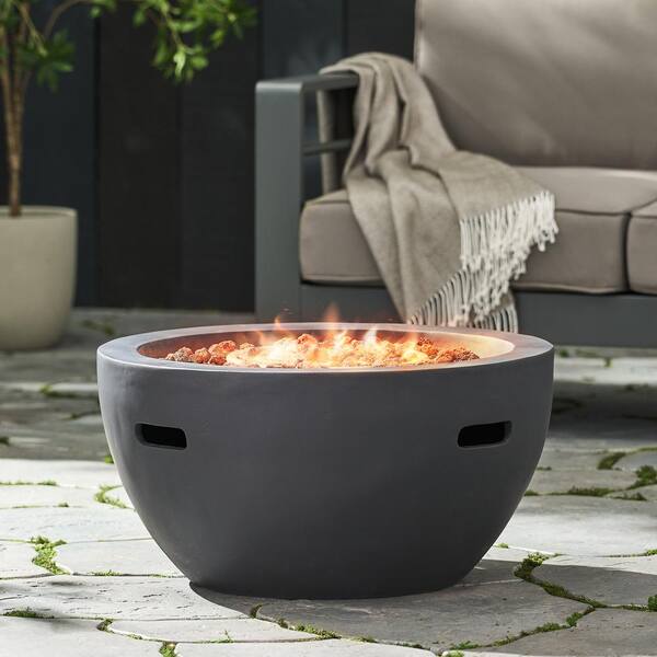 Tulip Dark Gray Stone Fire Pit Bowl (No Tank Holder)
