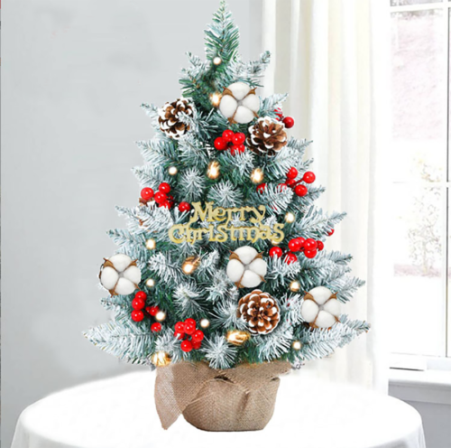 Artificial Mini Christmas Tree With LED Lights 55 cm Xmas Tabletop Ornament