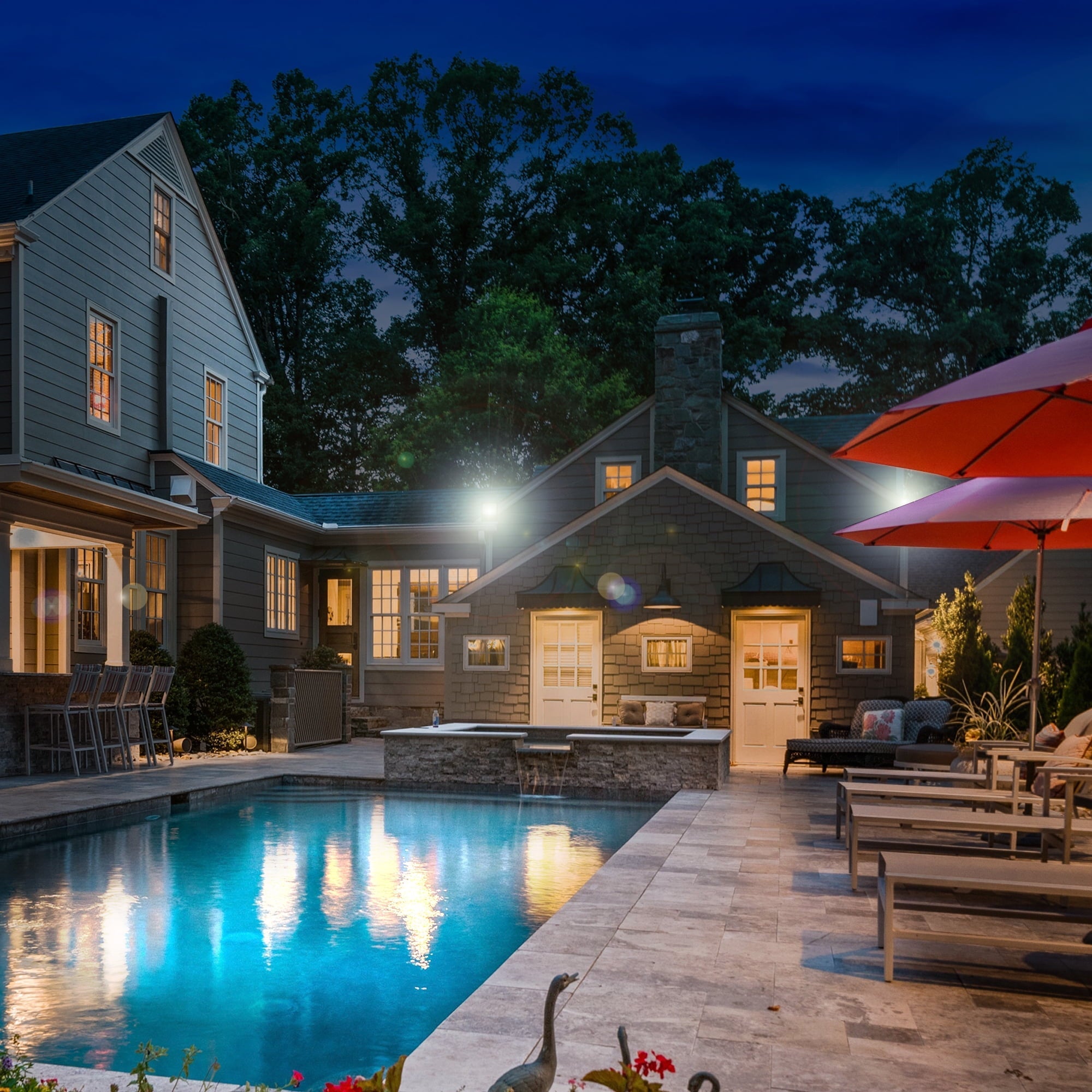 DELight 50W 2 Pack LED Flood Light 5000LM Lawn Security Spotlight Cool White 6500K IP66 150W Halogen Bulb Equivalent