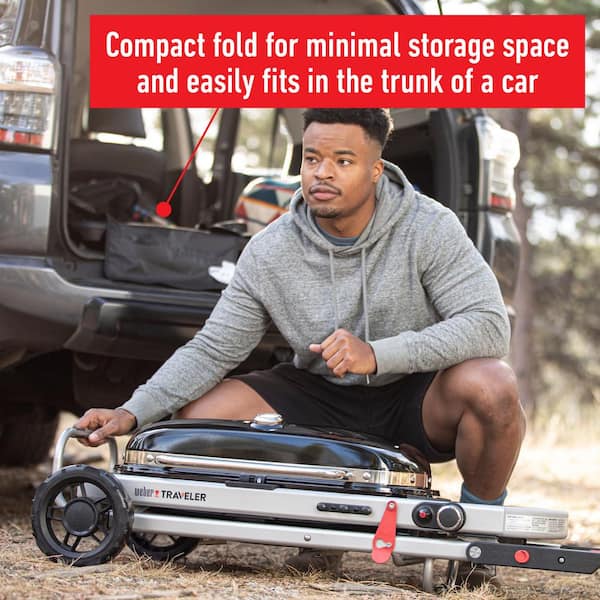 Traveler Portable Propane Gas Grill in Black