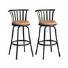 Homy Casa 24'' Swivel Counter Height Bar Stools Set of 2, Faux Leather Upholstered, Brown
