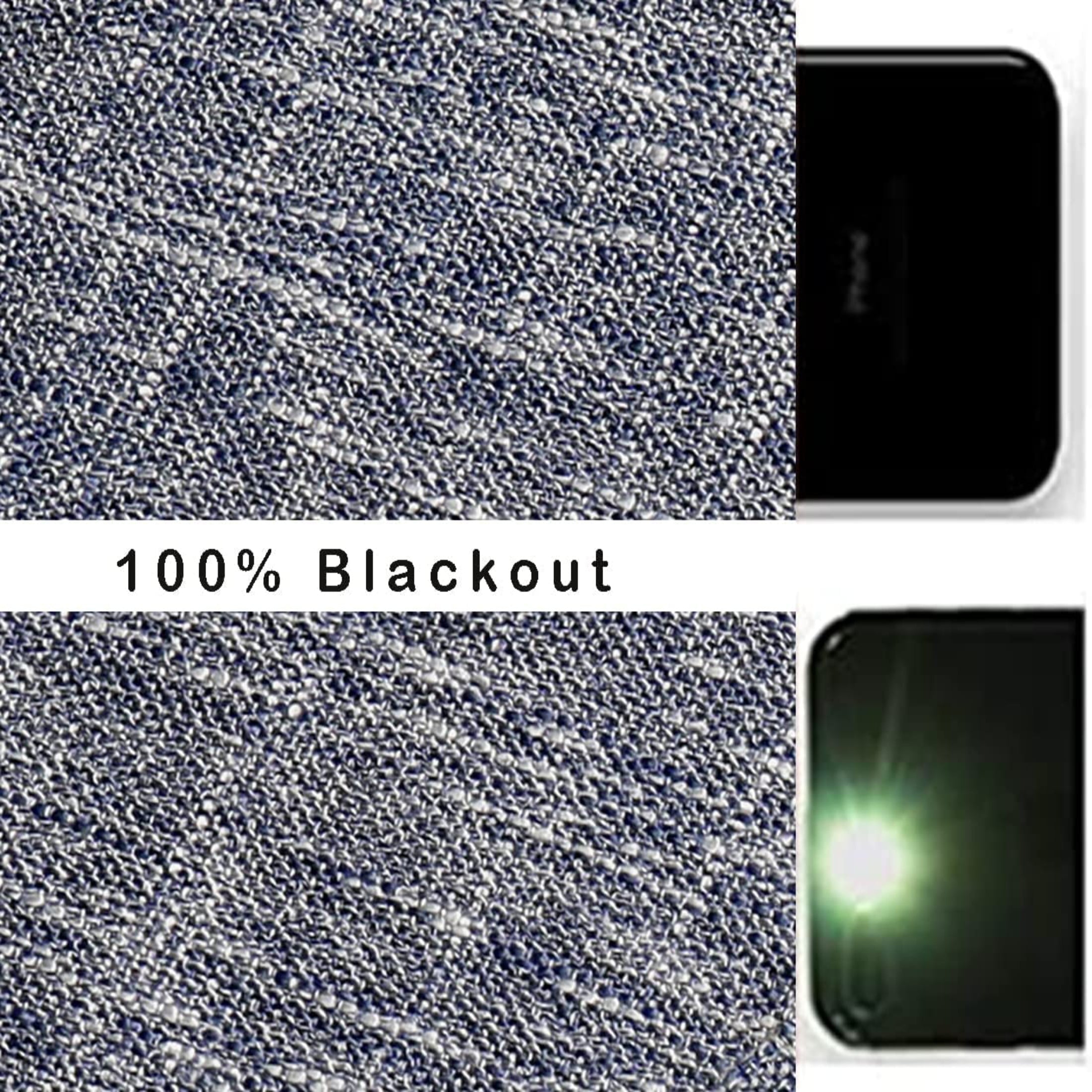 Uptown Home Indigo Blue White Ombre Full Blackout Window Curtain Panels Linen Texture Greyish White Liner Gradient Grommet Drapes for Bedroom Living Room, 50