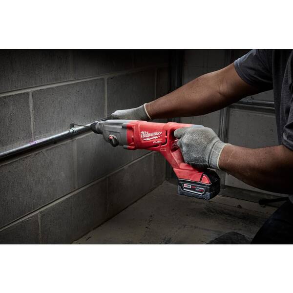 M18 FUEL 18-Volt Lithium-Ion Brushless Cordless SAWZALL w/1 in. SDS-Plus Rotary Hammer, Two 6 Ah High Output Batteries