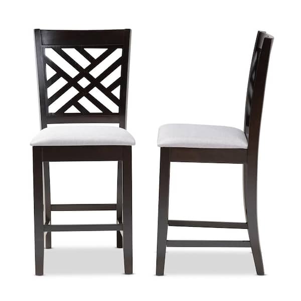 Caron 43 in. Gray and Espresso Bar Stool (Set of 2)