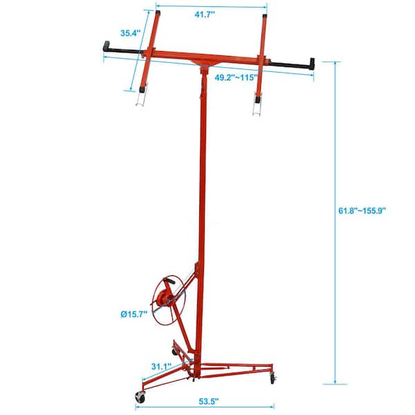 13 ft. Red Drywall Lift Panel Lift Drywall Panel Hoist Jack Lifter