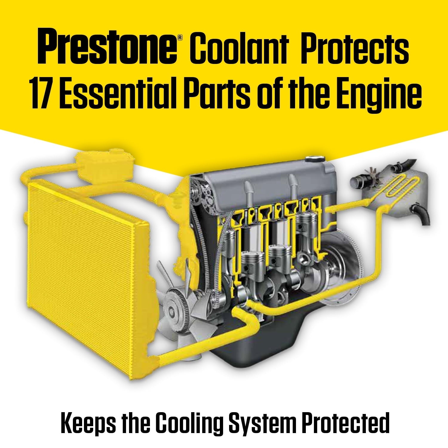 Prestone All Vehicles - 10yr/300k Mi - Antifreeze+Coolant (1 gal - Ready to Use)