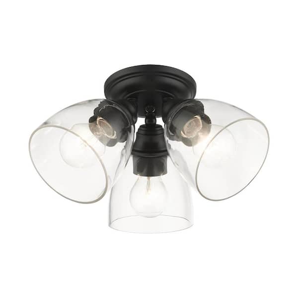 Montgomery 3 Light Black Flush Mount