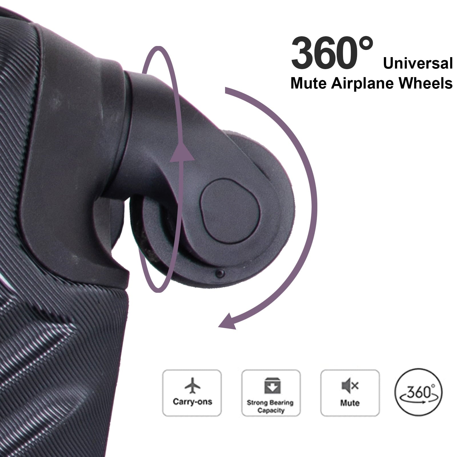 Travelhouse 3 Piece Luggage Set Hardshell Expandable Lightweight Suitcase with TSA Lock Spinner Wheels 20in24in28in.(Black)