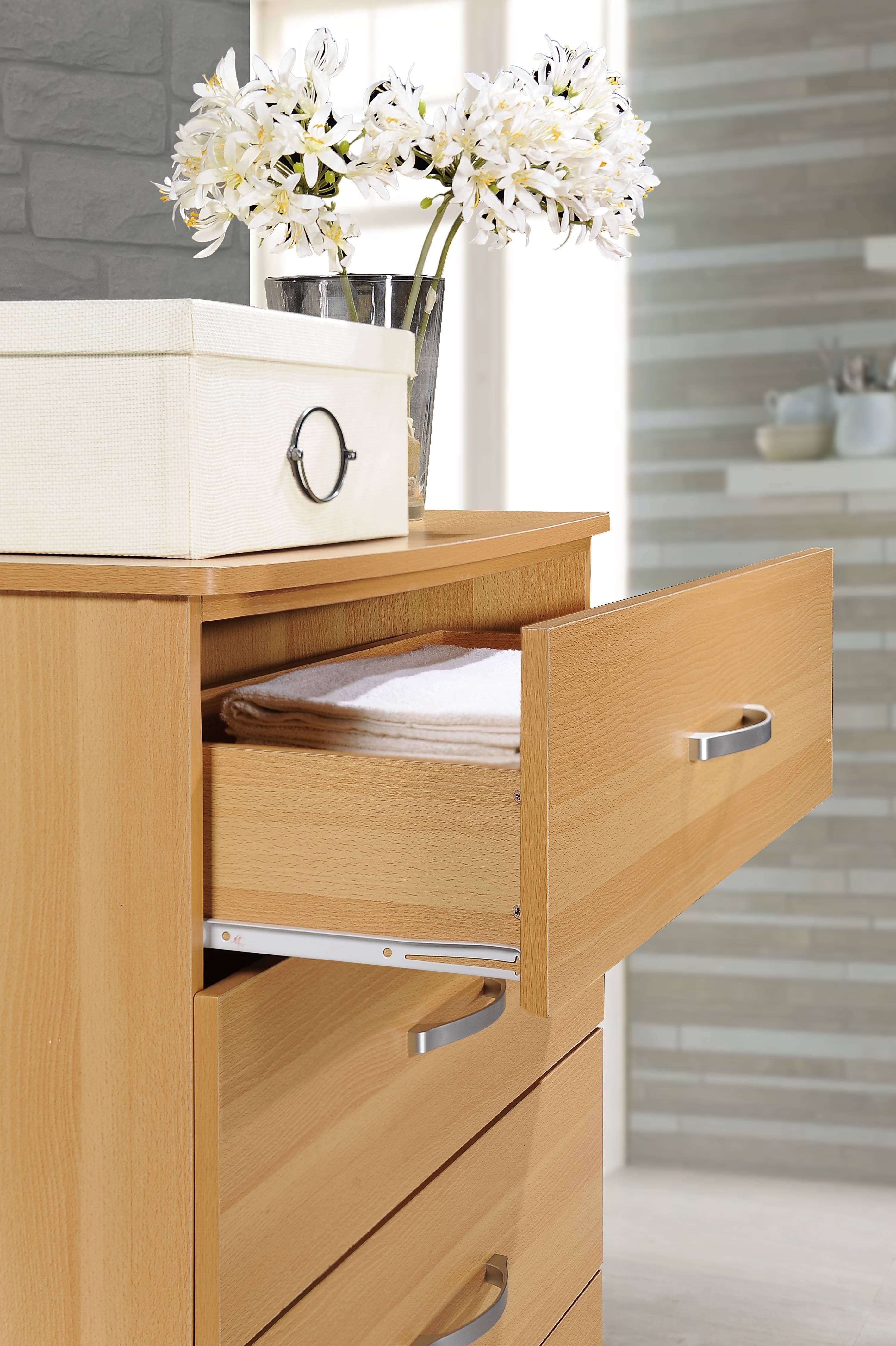 Hodedah 5 - Drawer Chest, Brown, Wood