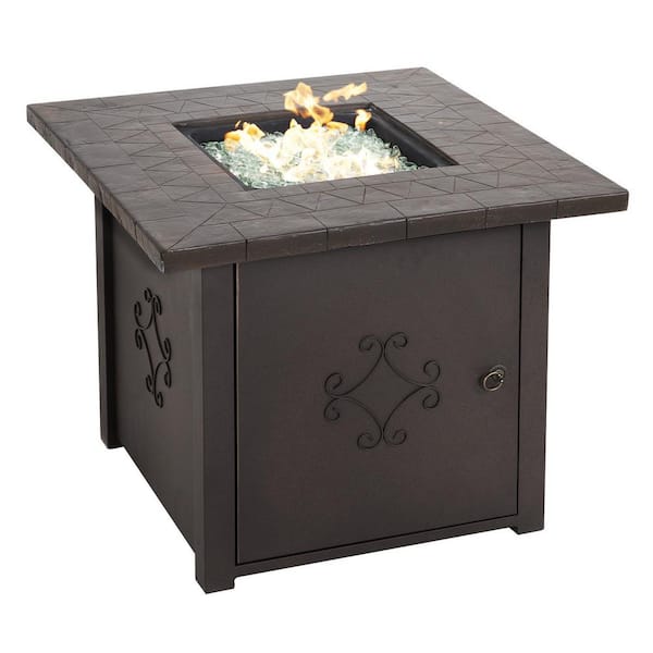 30 in. Square Outdoor Propane Gas Fire Pit Table with 50000 BTU