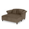 Noble House Ackland Indoor Upholstered Tufted Double Chaise Lounge, Brown
