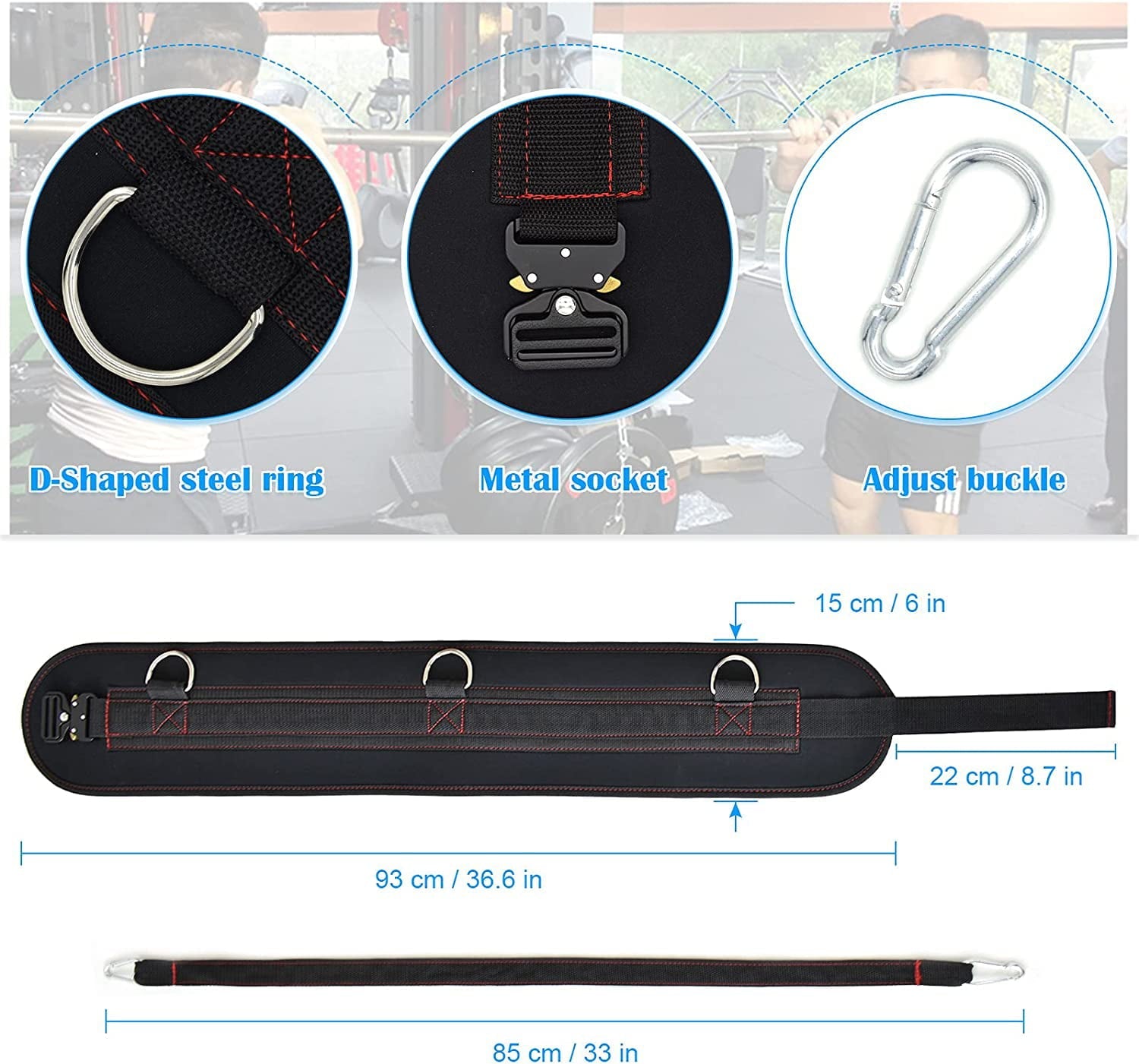 XonyiCos Fitness Dip Belt for Men and Women, Adjustable Size Weight Belt for Weightlifting, Pull Ups, Power Strength Cross Training, Bodybuilding Workouts Dumbbell Belt