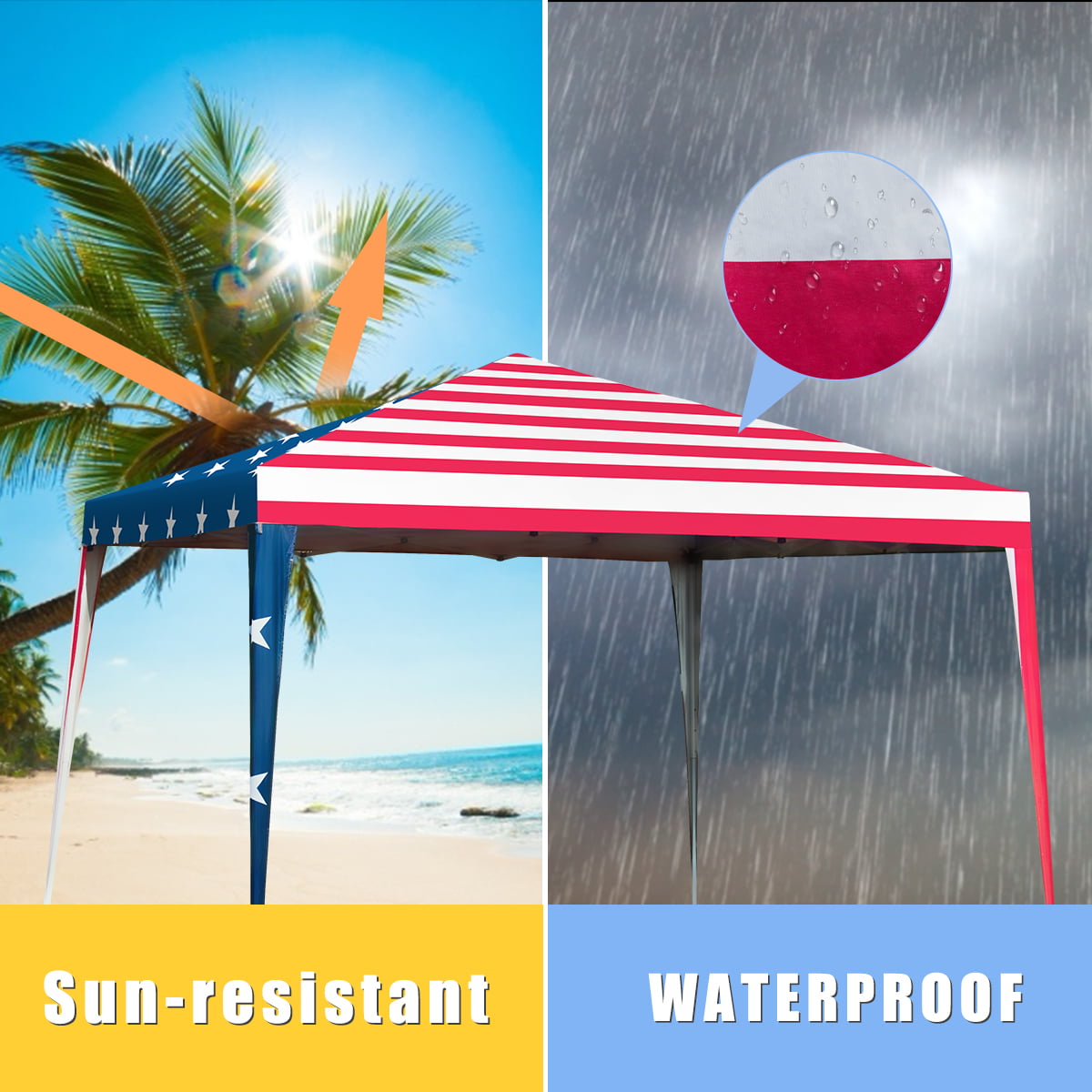 Costway 10'x10' Folding Pop Up Tent Gazebo Canopy Mesh Sidewall