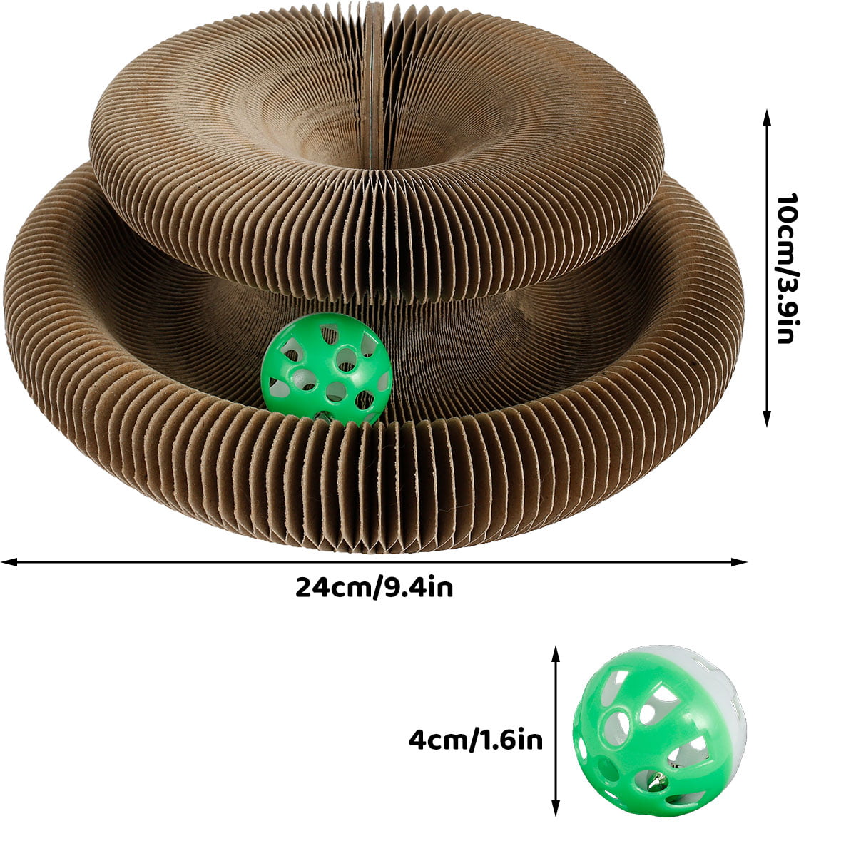 Nyidpsz Cat Scratcher Board Foldable Durable Cat Scratcher Toys Cat Scratching Board with Ball,Brown