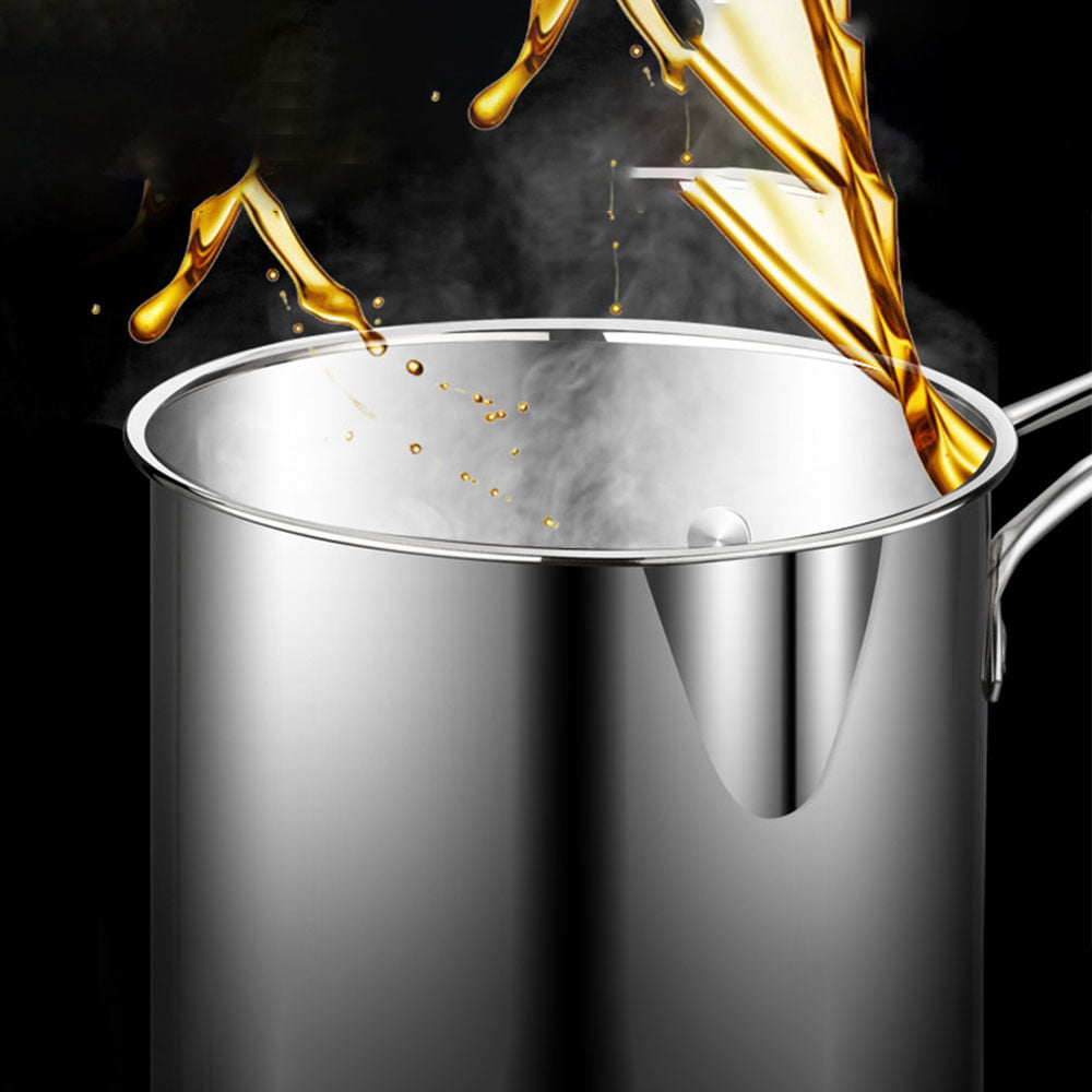 KKMOL Stainless Steel Deep Fryer Pot with Basket Fryer Pan Kitchen Frying Cooking Tool