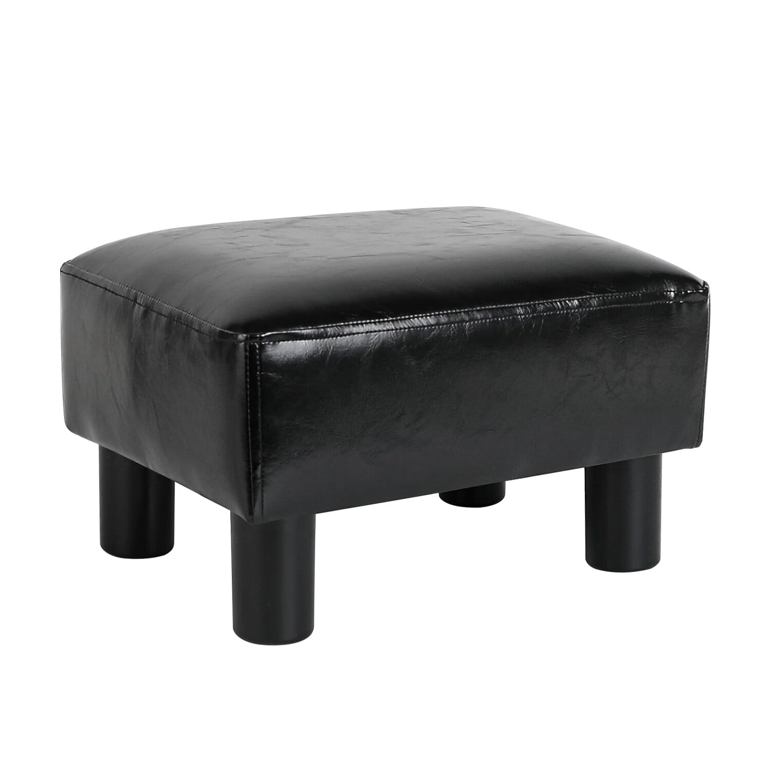Modern Small Faux PU Leather Footstool Ottoman Footrest Stool Seat Chair Foot Stool,Brown-A