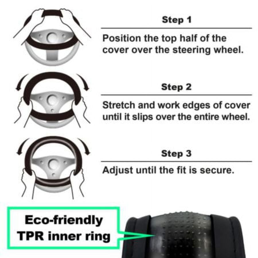 Autocraft AutoCraft Steering Wheel Cover, Top Stitched, Tan -, 1 each, sold by each