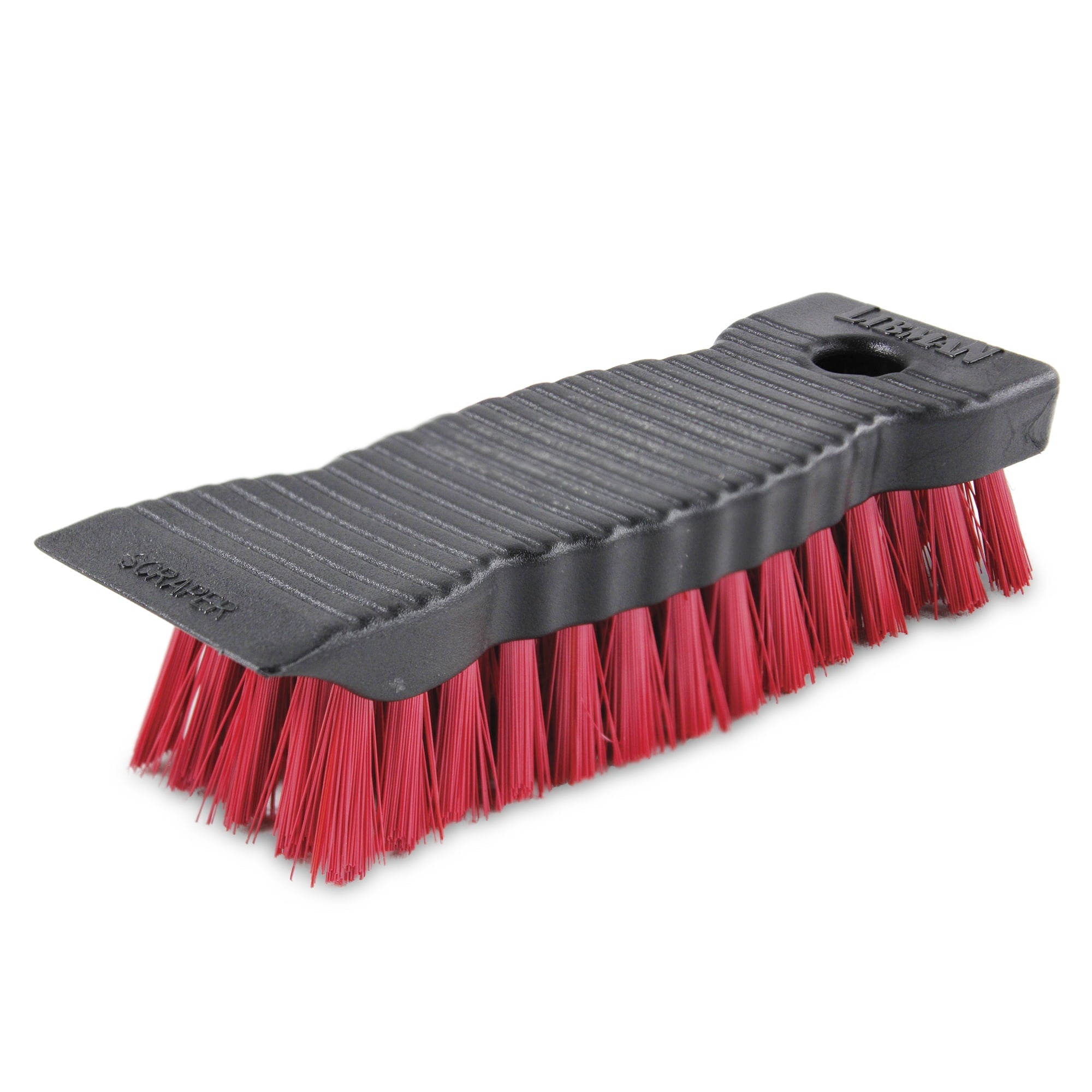 Libman High Power Scrub Brush Polypropylene Molded Block Recycled PET Scrubbing Fibbers Scraper Edge