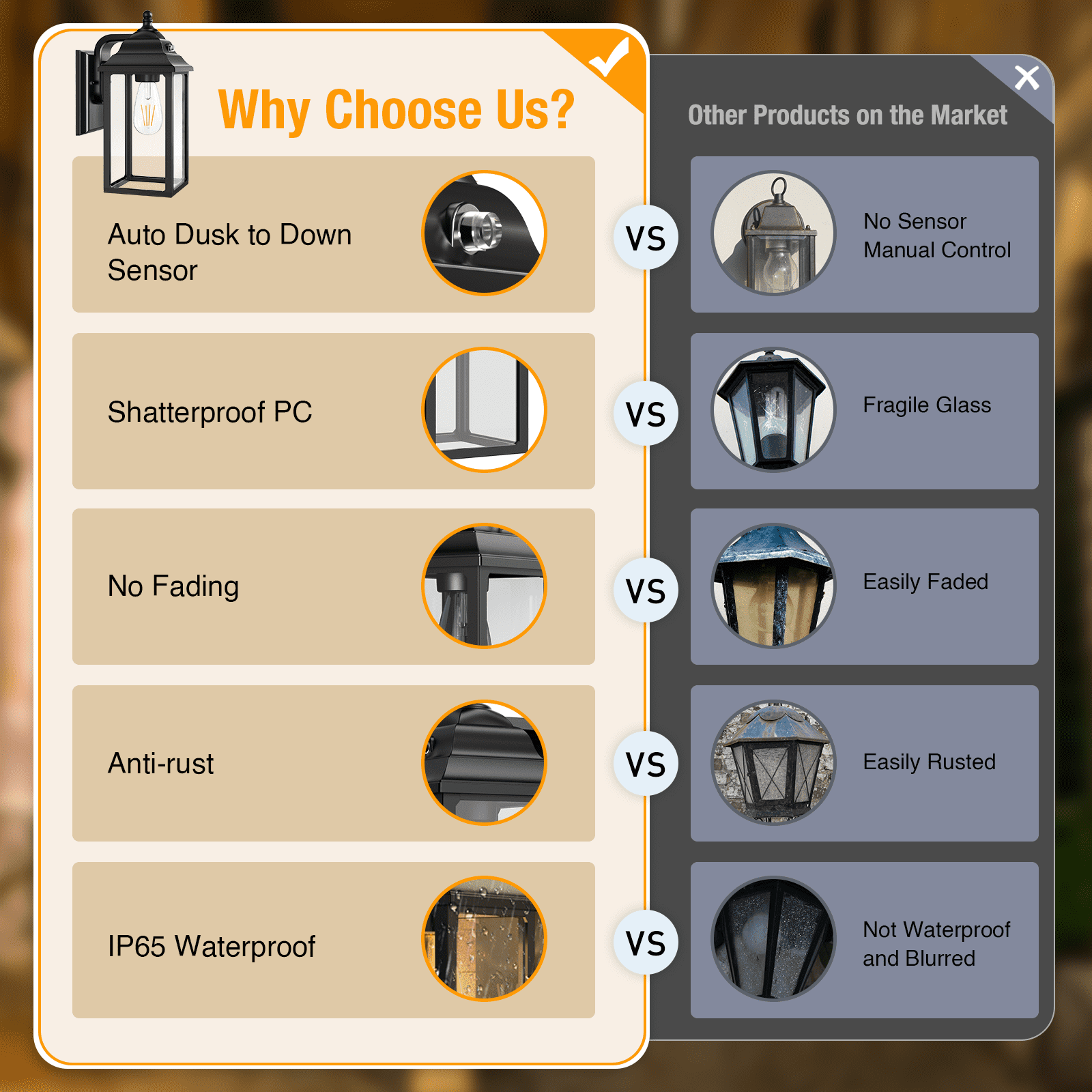 Outdoor Lights Fixture Wall Sconce - 2 Sets Porch Lights Outdoor Wall Lantern Decor for Exterior House Garage Patio Lights (Black)