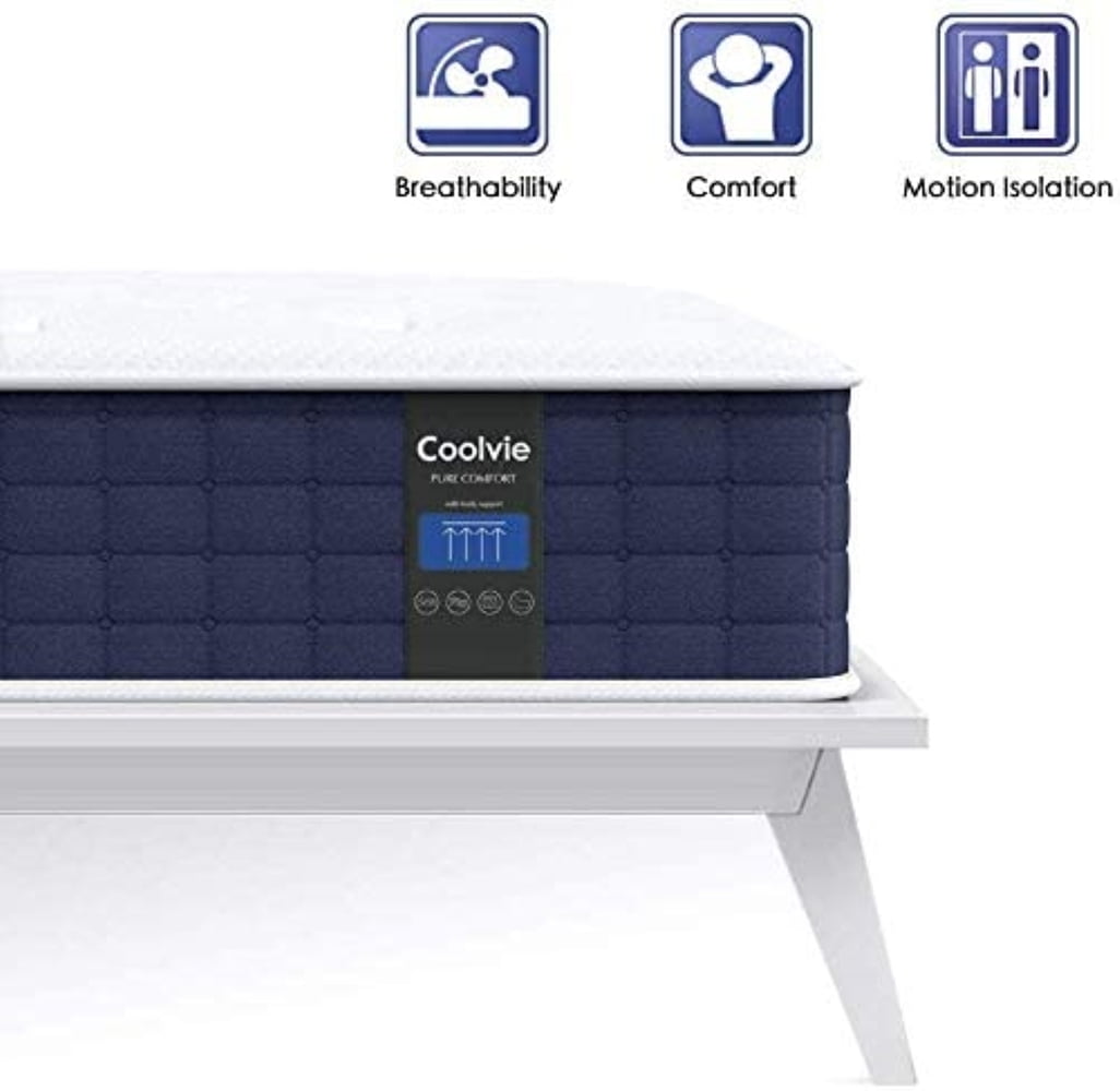 Mattress, Coolvie 10 inch Hybrid Mattress in a Box, Medium Firm, Multiple Sizes