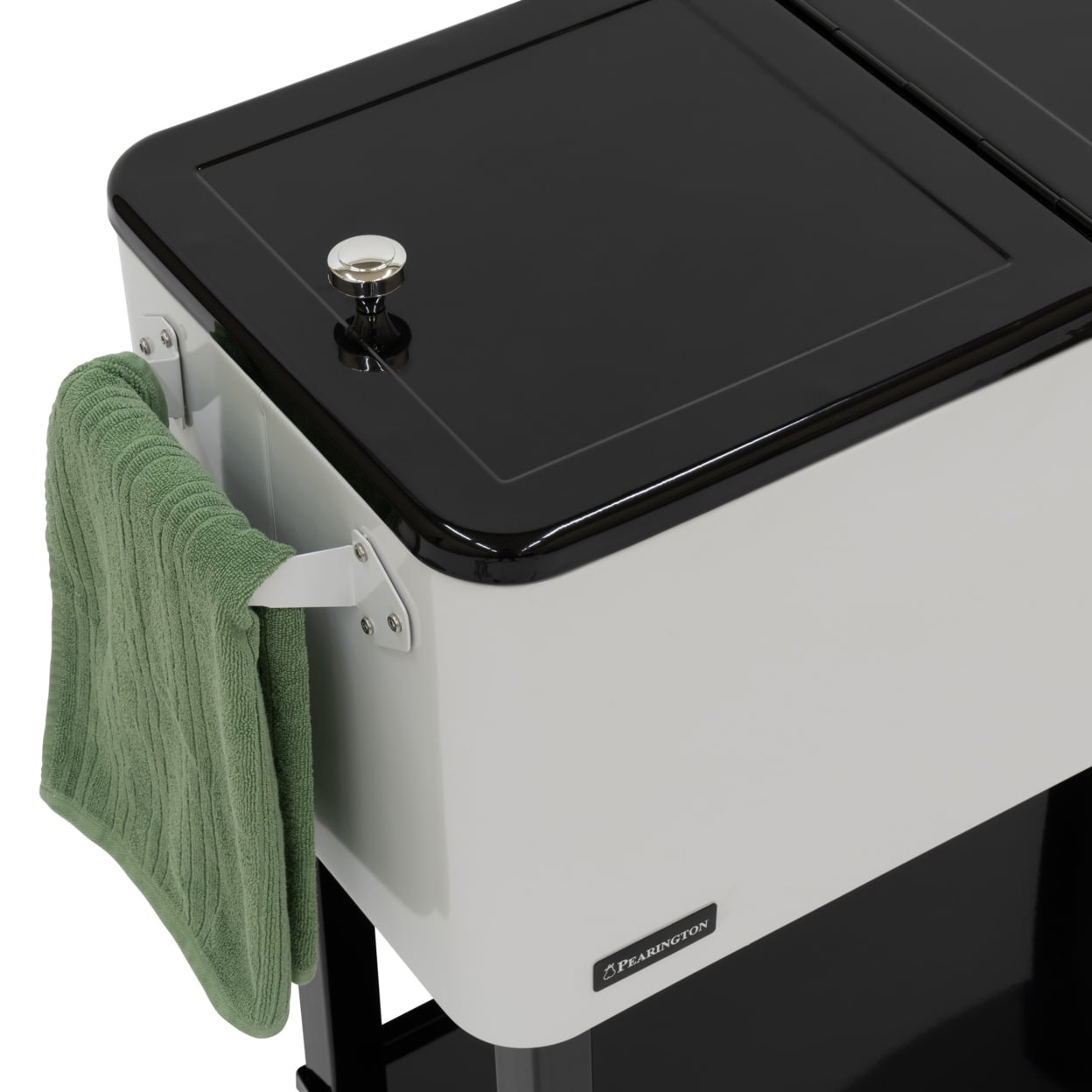 80 Qt. White And Black Chest Cooler With Bottle Opener
