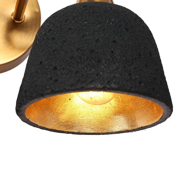 28.7 in. 4-Light Black and Electroplated Copper Vanity Light with Metal Shade