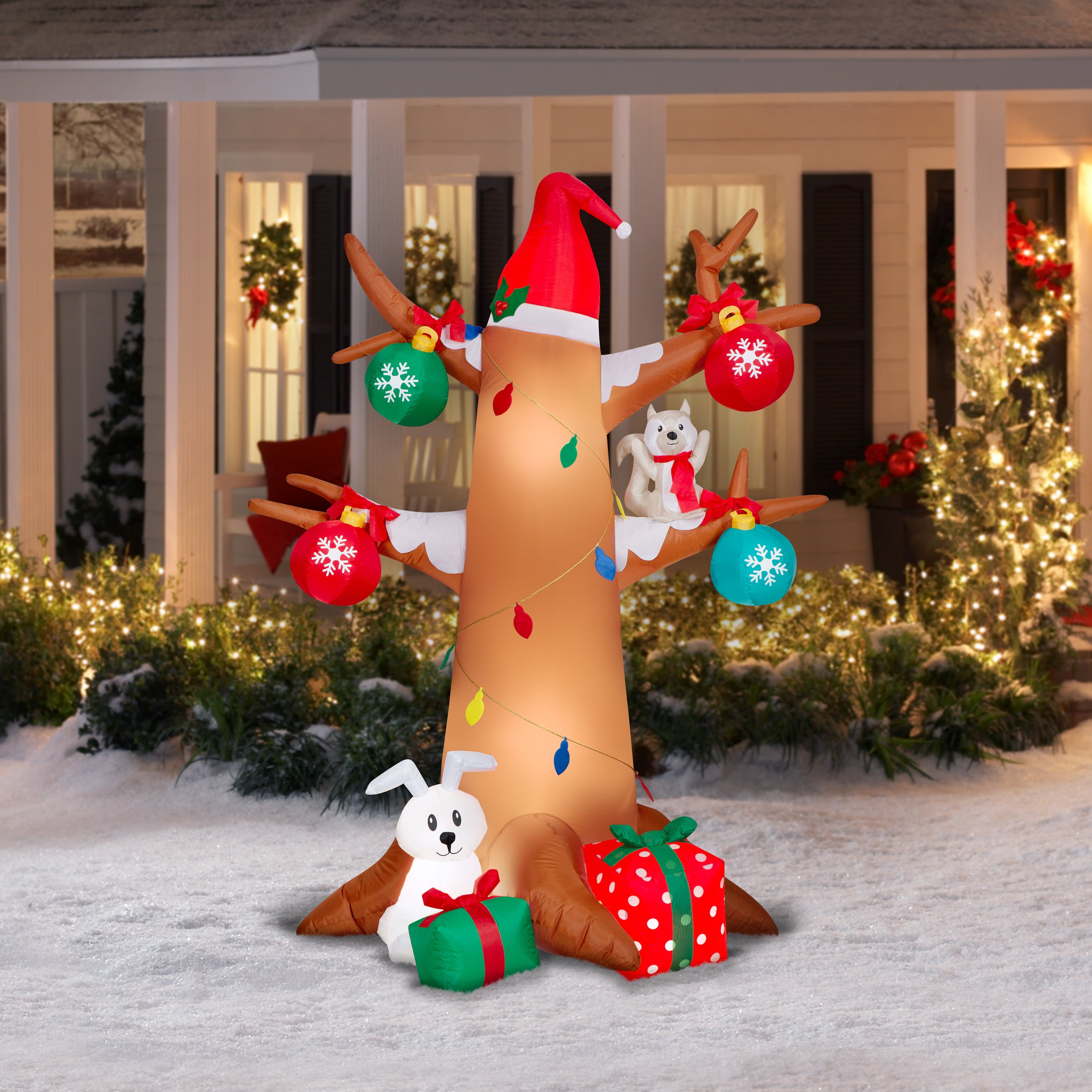 Airblown Inflatables Christmas 6 Foot Winter Tree with Woodland Creatures Scene, by Holiday Time