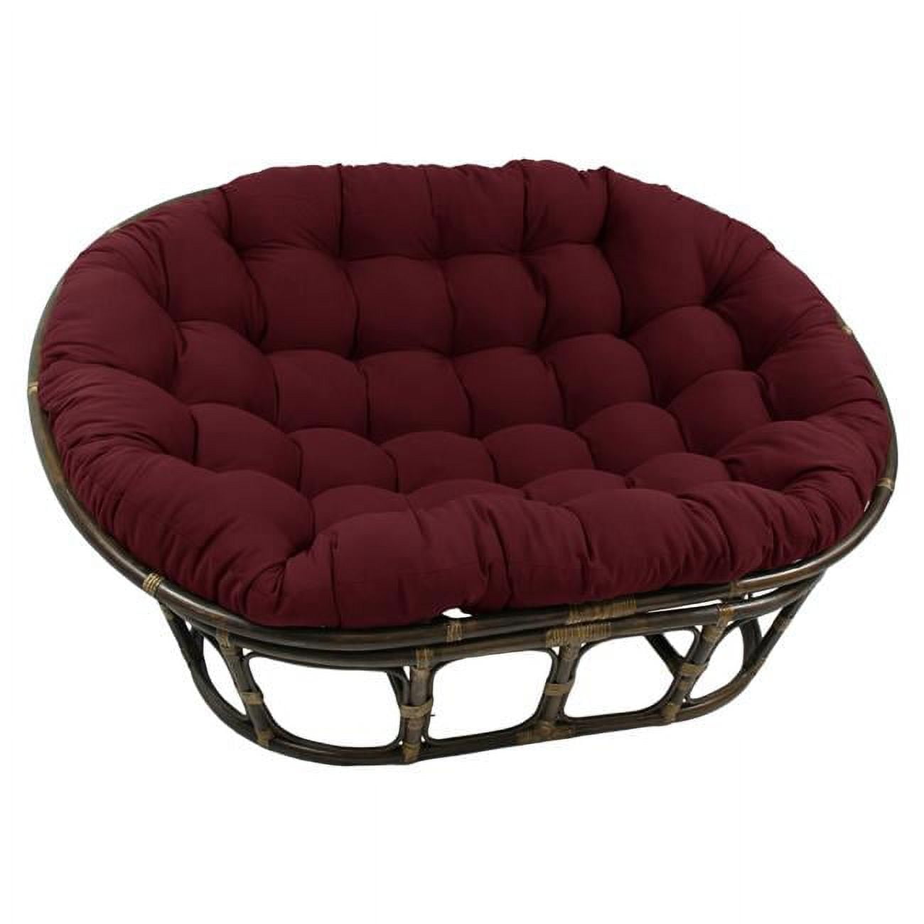 Blazing Needles 93304-TW-RD 65 x 48 in. Solid Twill Double Papasan Cushion, Red