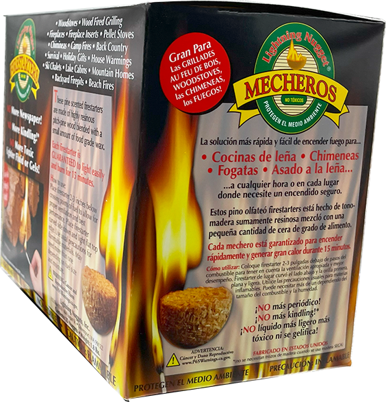 Lightning Nuggets - All Natural Fire Starters - Lightning Nugget 35 Count box with each nugget measuring 2 1/8