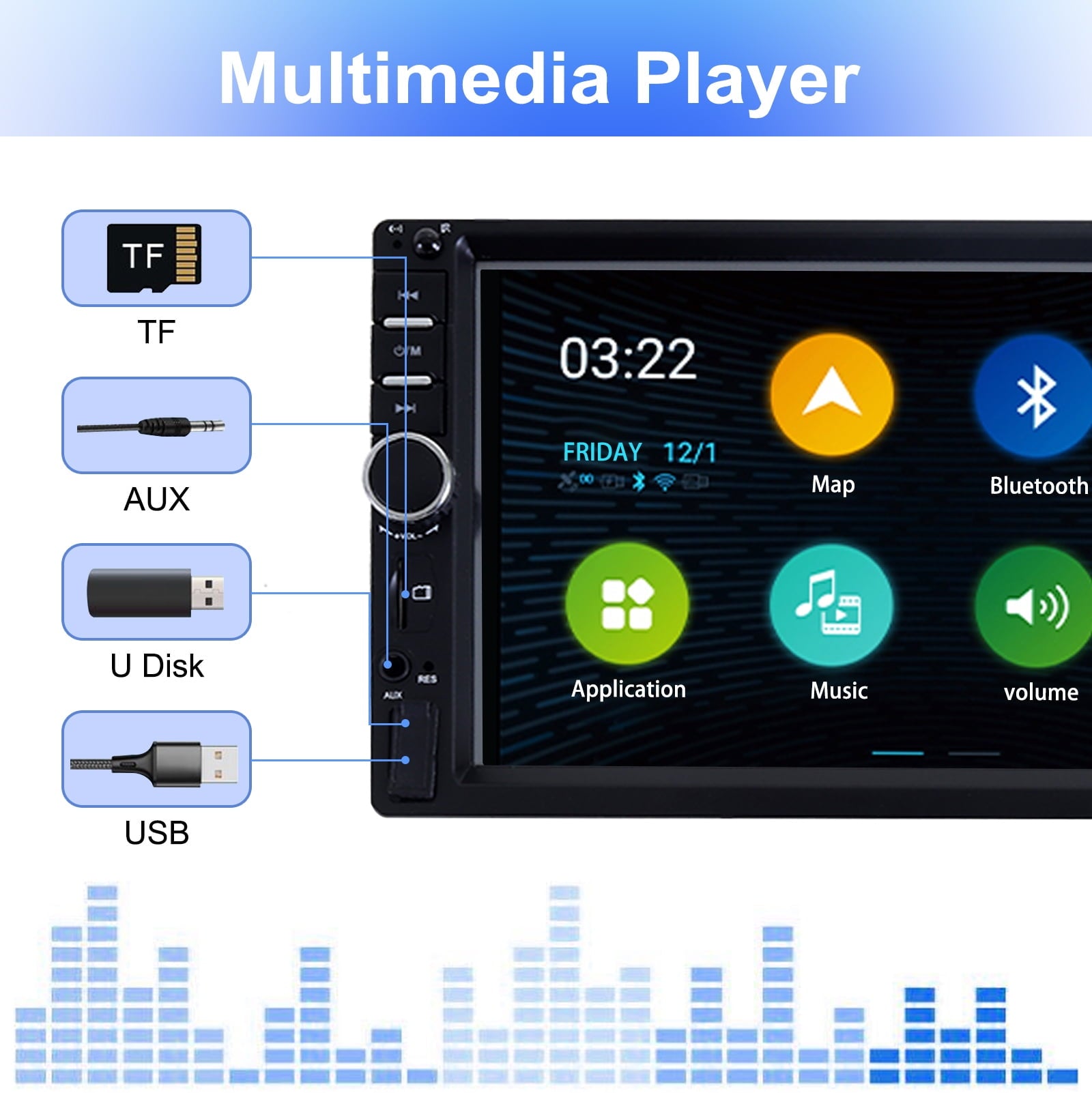Double DIN Car Stereo Radio, 7