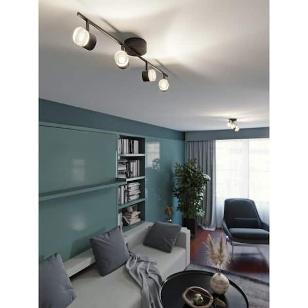 Gregor Black Integrated LED Fixed Track Round Back Head