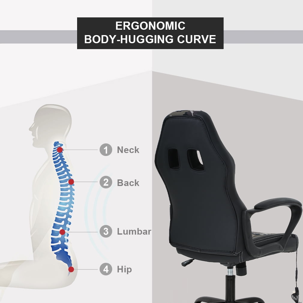 BestOffice Adjustable & Ergonomic Swivel Gaming Chair, Camo