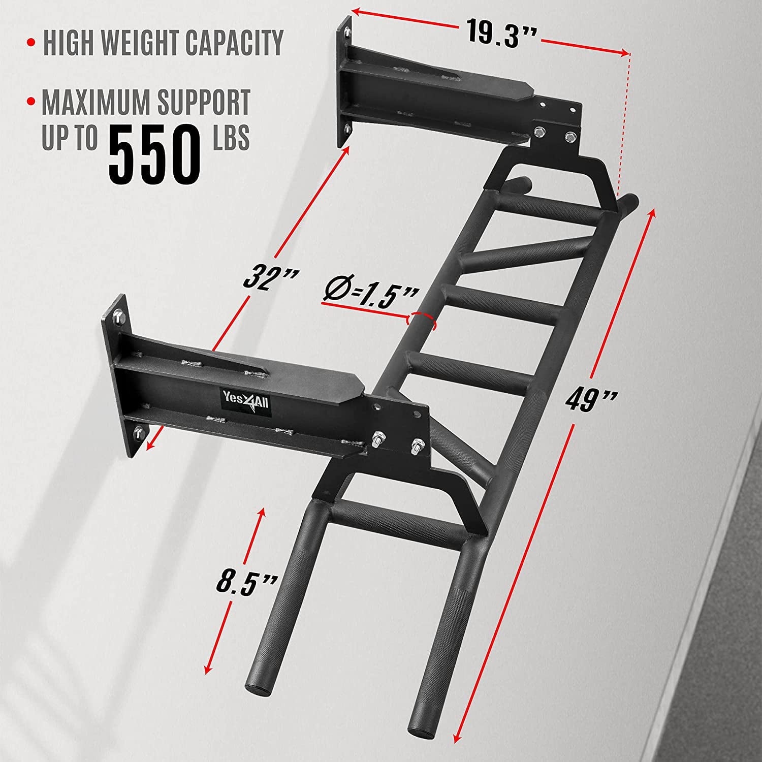 Multigrip Ceiling and Wall Mount Chin Up Bar