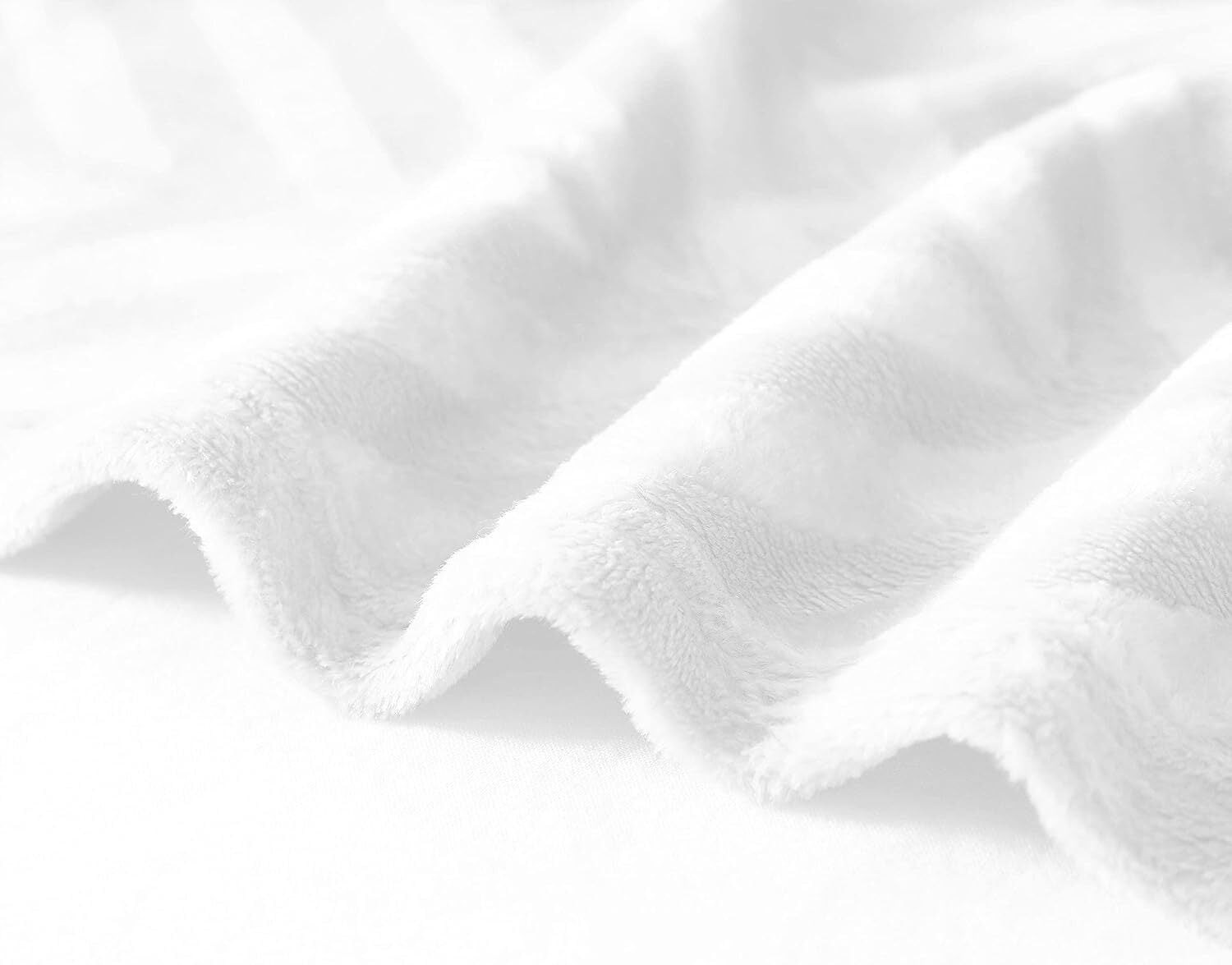 Whale Flotilla Fleece Throw Blanket for Couch, Soft Fluffy Sofa Bed Blanket with Chevron Pattern for All Season, Warm and Lightweight, 50x60 Inch, White