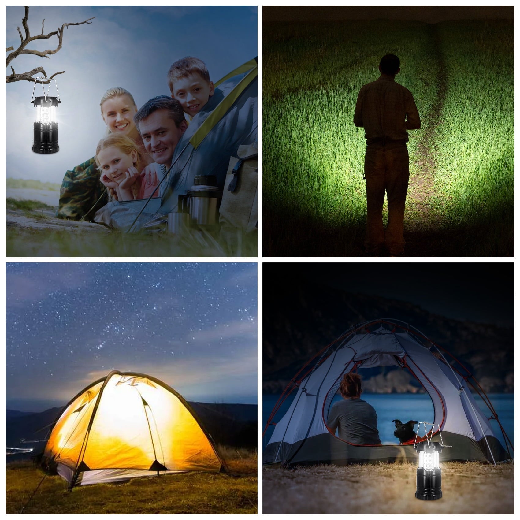 YOLETO 2 Packs LED Camping Lantern, Emergency Light for Power Outages & Survival Kits, Essential Camping Gear Accessory