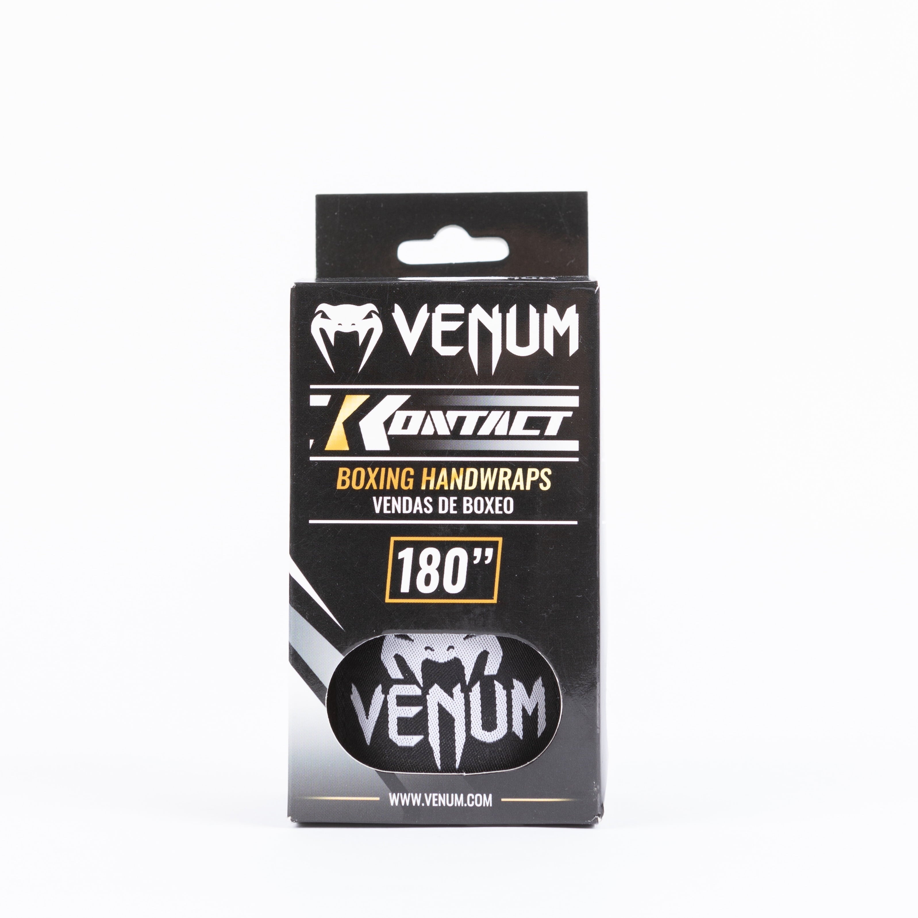 Venum Unisex Kontact Elastic Cotton Boxing Exercise Wrap - 180 inch - Black and White