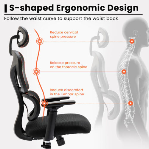 BIG SALE! Ergonomic Home Office Chair High Back Gaming Chair Headrest & Armrests