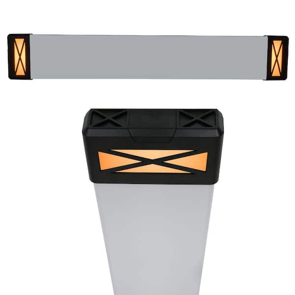 4 ft. Matte Black Big X End Caps 5250 Lumens Integrated LED Wraparound Light Adjustable CCT (4-Pack)