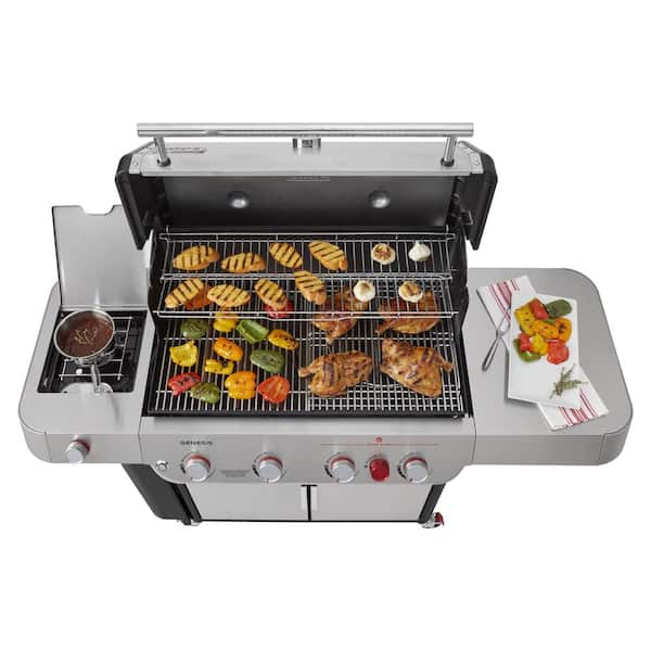 Genesis S-435 4-Burner Natural Gas Grill in Stainless Steel with Side Burner