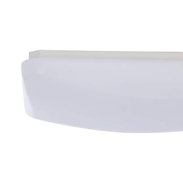 14 in. Square Low-Profile White Integrated LED Flush Mount