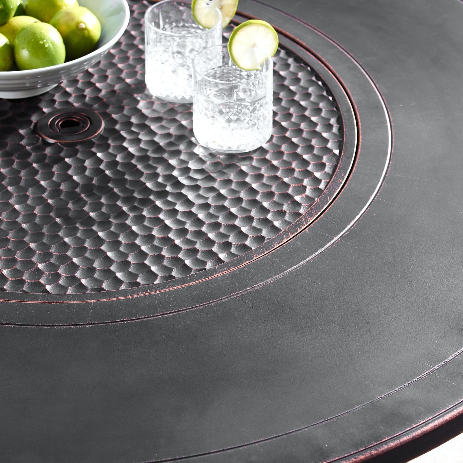 Oakland Living Matera 44 in. Round Propane Fire Pit Table - Copper