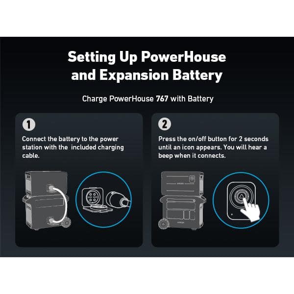 SOLIX BP2600 2400-Watt Push Button Output Expansion Battery, 2048Wh, Backup for Home Use, Blackout, Camping, RV