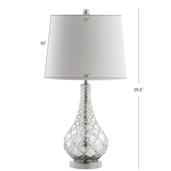 Darren 25.5 in. Mercury Silver Glass Table Lamp (Set of 2)