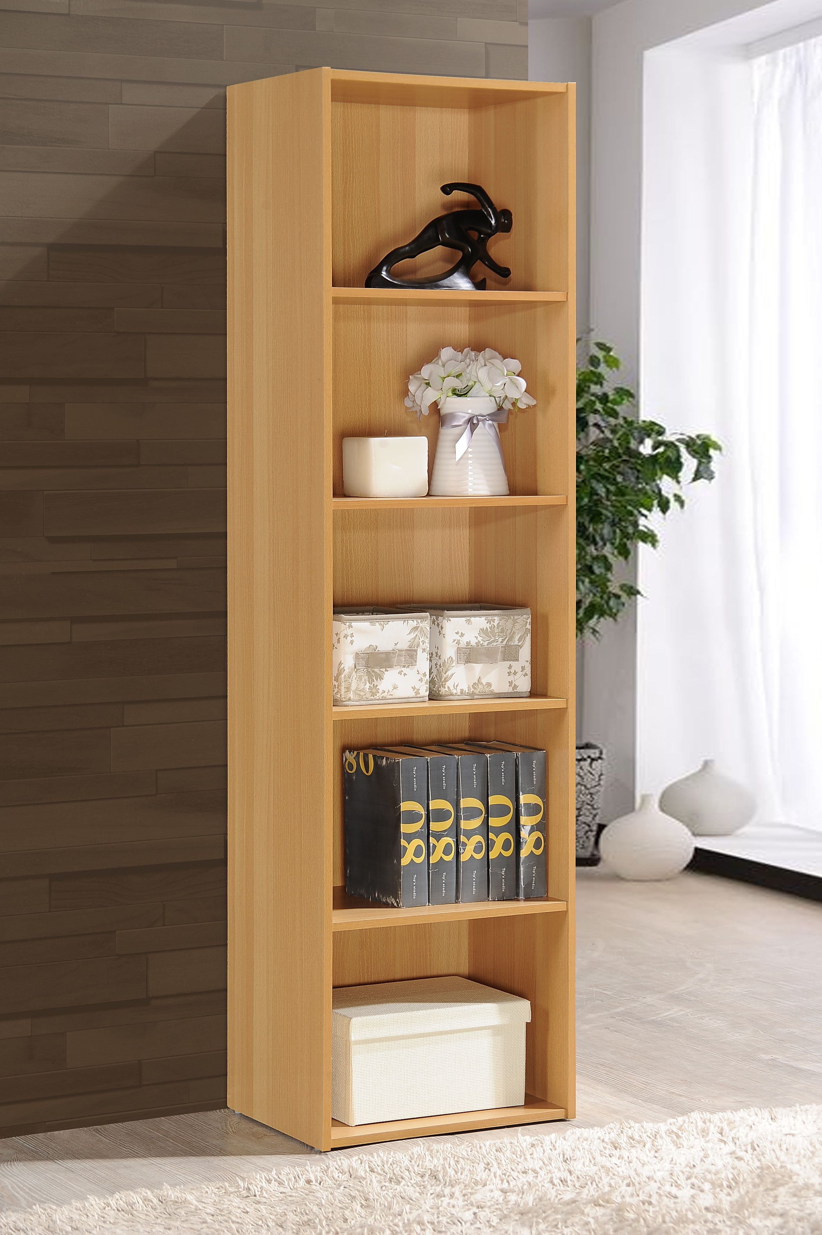 Hodedah 5-Shelf Bookcase, Beech