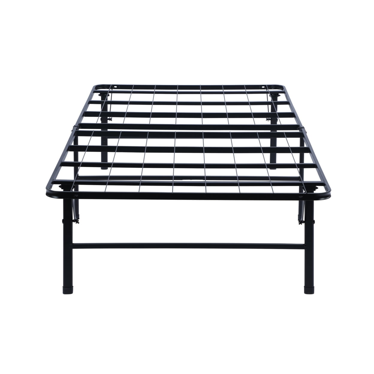 Folding Bed Frame Queen, Heavy Gauge Steel Metal, Underbed Space, Black