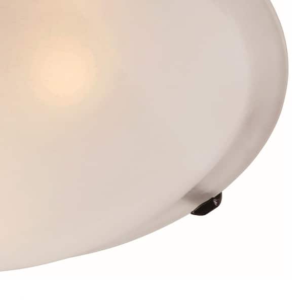 12 in. 2-Light Oil Rubbed Bronze Flush Mount Ceiling Light Fixture with Marbleized Glass Shade