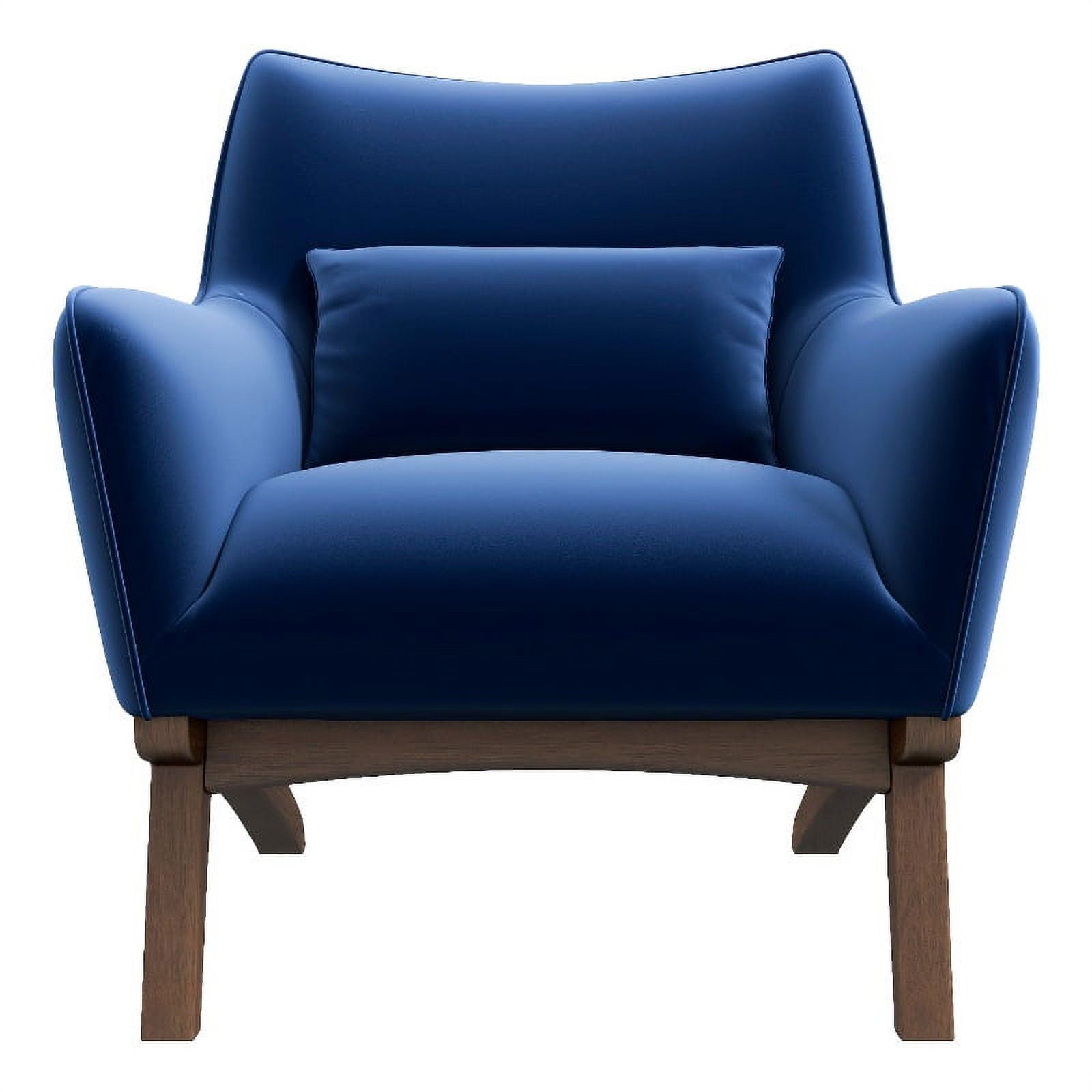 Piedmont Mid Century Modern Furniture Style Orange Velvet Accent Armchair