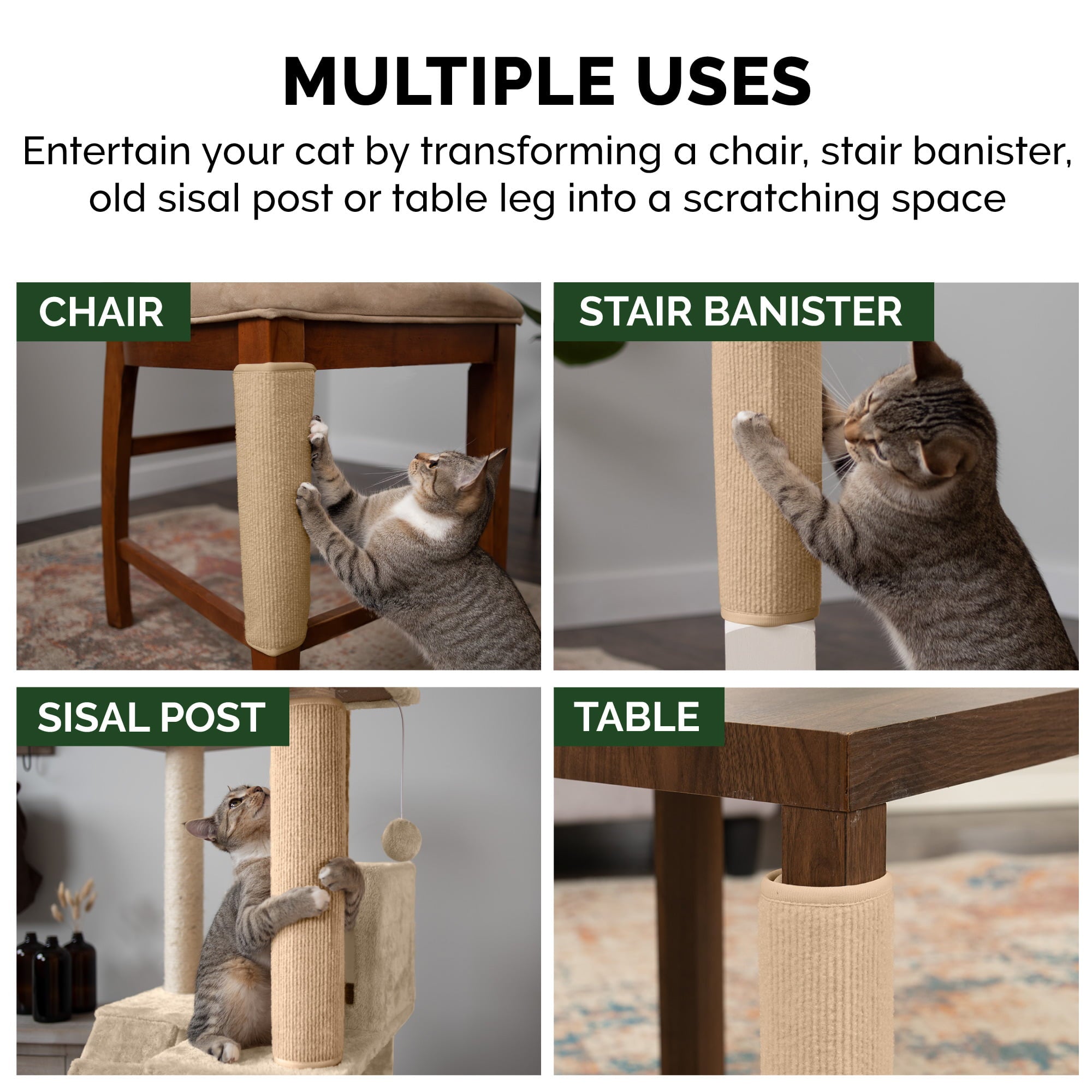 Tiger Tough Carpet Post Cover-Cream, 13.75