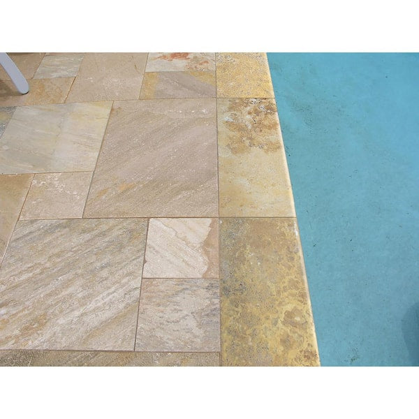 2 in. x 12 in. x 24 in. Riviera Brushed Travertine Pool Coping (2 sq. ft.)