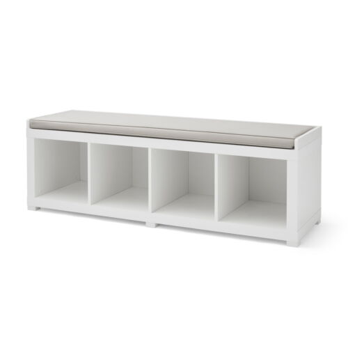 Better Homes & Gardens 4-Cube Shoe Storage Bench, White